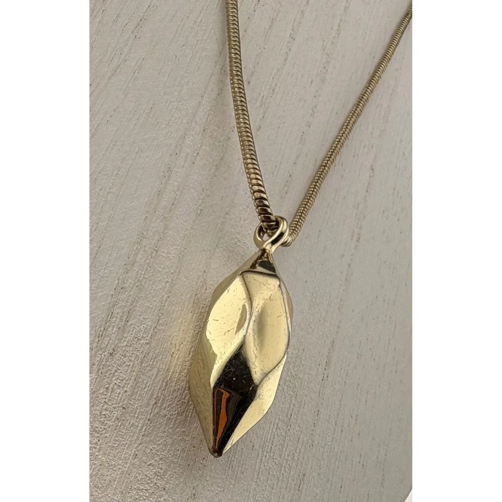 Banana Republic‎ Pendant Necklace 32in Gold Tone Geometric Snake Chain Long READ